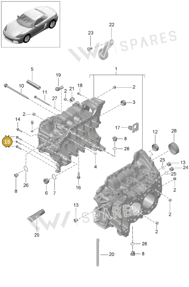 9A700813000 — Porsche Boxster (2016-2019) diagram p48101005, position 15