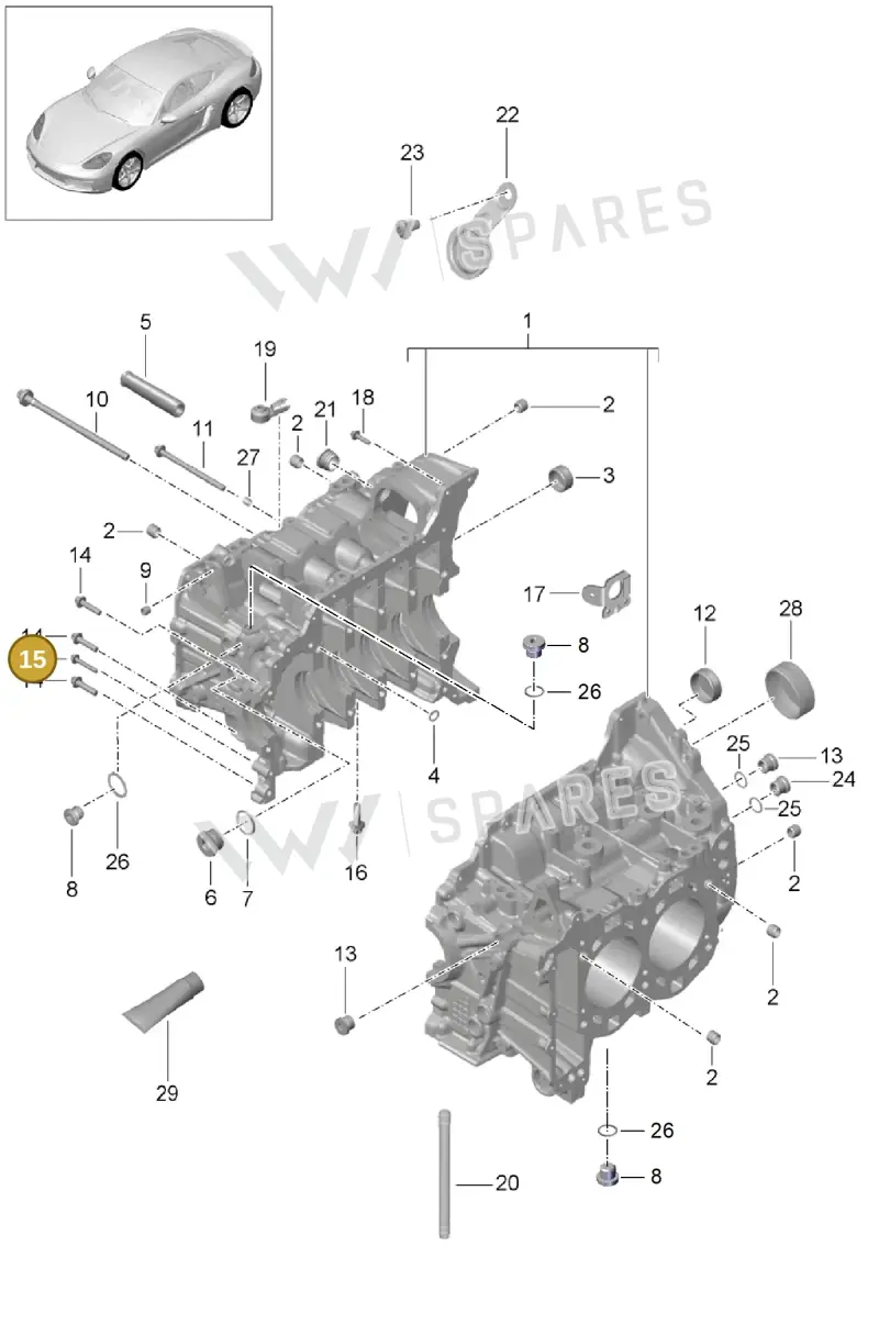 9A700813000 — Porsche Cayman (2016-2019) diagram p50101005, position 15