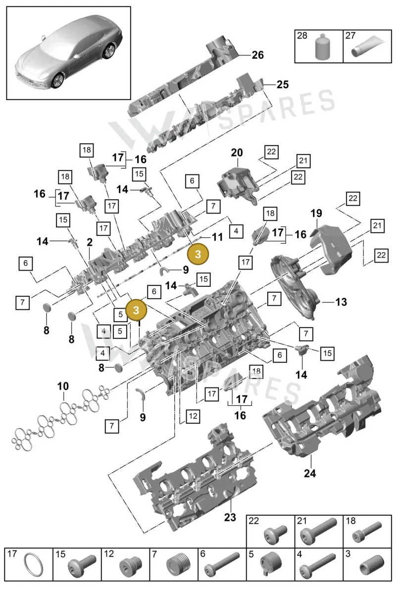 9A700817800 — Porsche Panamera (2016-2020) diagram p49103020, position 3