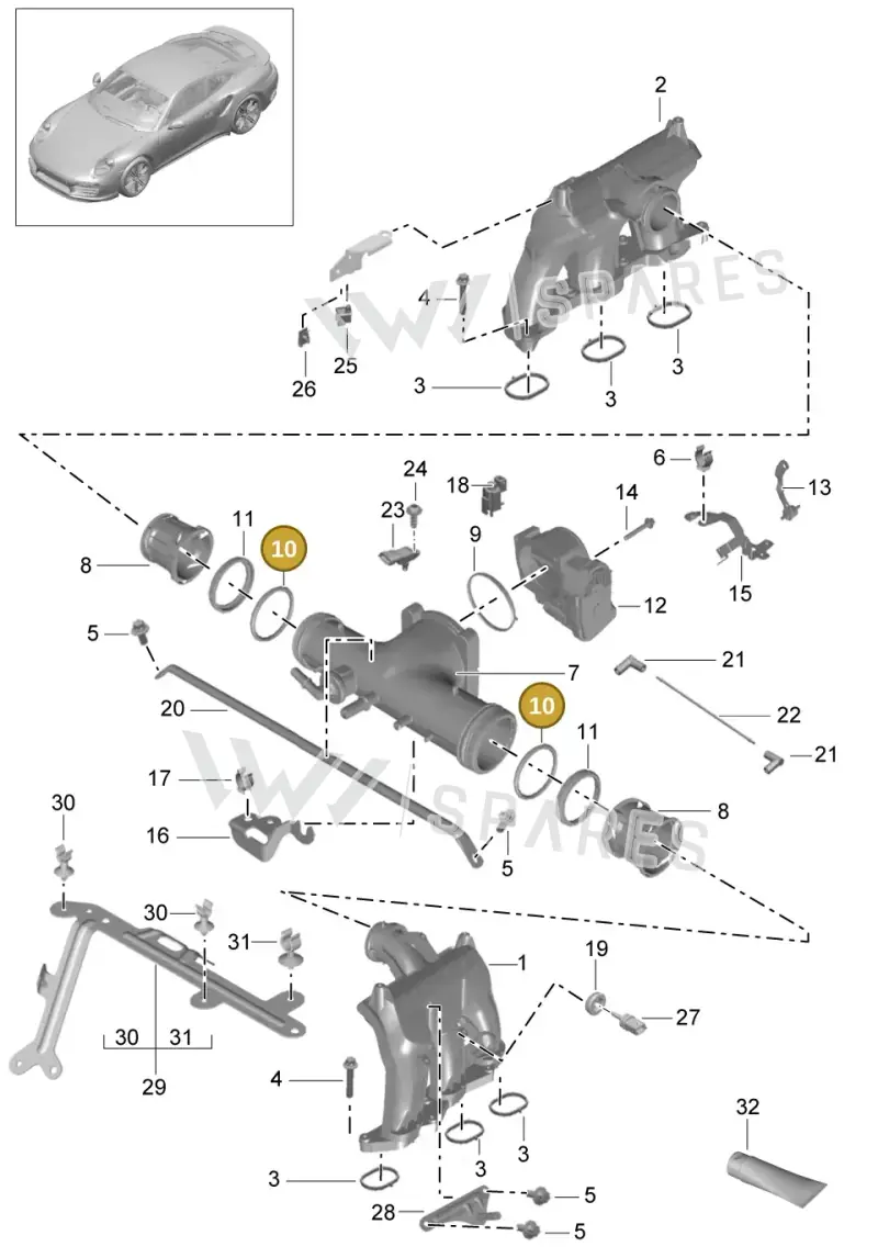 9A700827900 — Porsche GT2 RS Clubsport (2013-2020) diagram p42107010, position 10