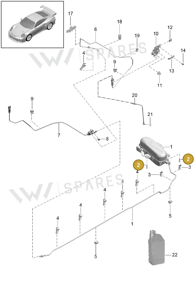 9A700835200 — Porsche GT2 RS Clubsport (2013-2020) diagram p42402004, position 2