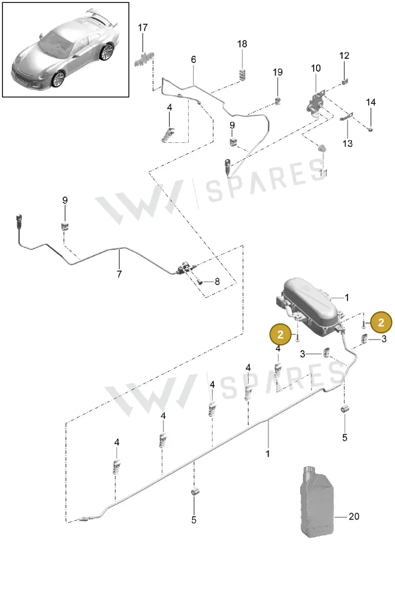 9A700835200 — Porsche 911 (2013-2020) diagram p41402050, position 2
