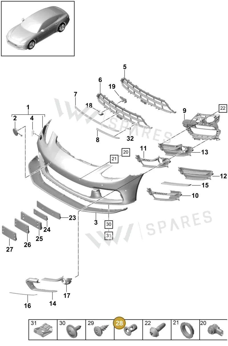 9A700844200 — Porsche Panamera (2016-2020) diagram p49802020, position 28