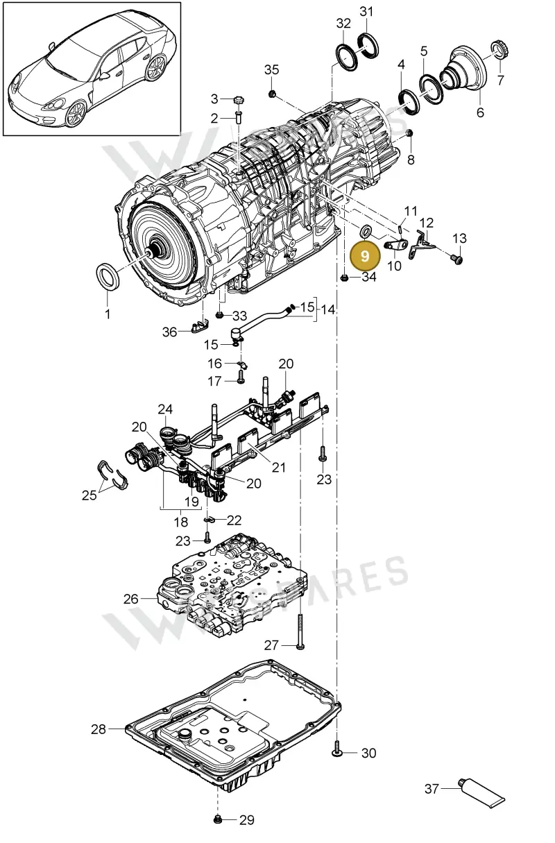 9A700851800 — Porsche Panamera (2009-2016) diagram p35320010, position 9