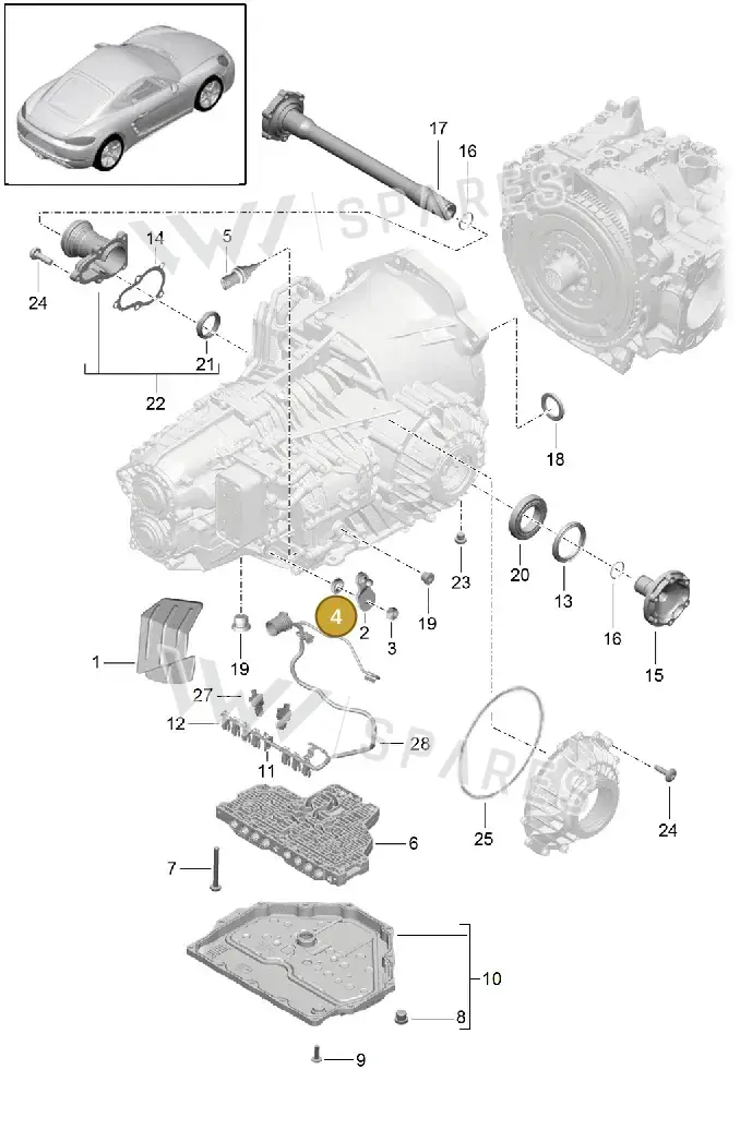 9A700851800 — Porsche Cayman (2016-2019) diagram p50320005, position 4