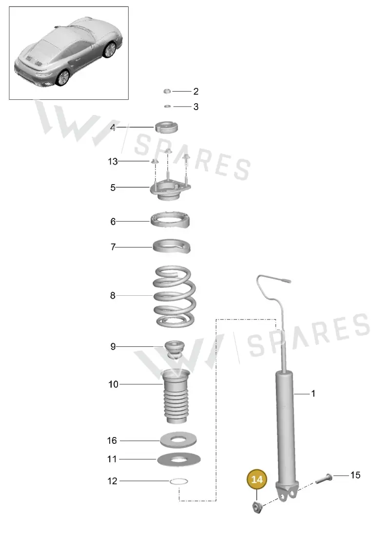 9A700872500 — Porsche 911 (2013-2020) diagram p42502002, position 14