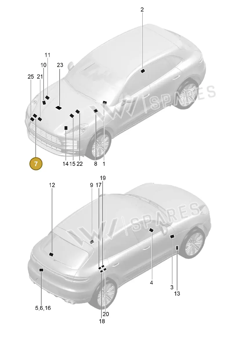9A7010006 — Porsche Macan (2018-2022) diagram p52003000, position 7