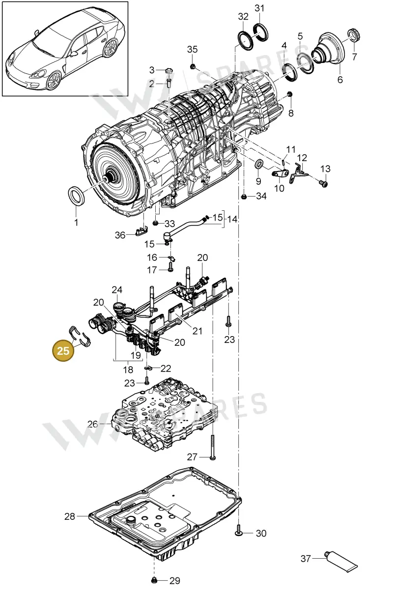 9A703532100 — Porsche Panamera (2009-2016) diagram p35320010, position 25