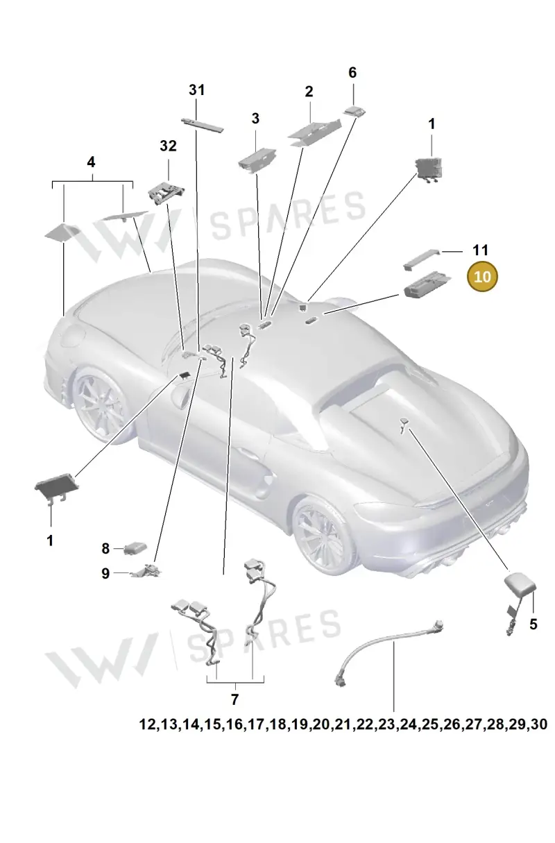 9A7035504 — Porsche Boxster Spyder (2019-2020) diagram p54911020, position 10