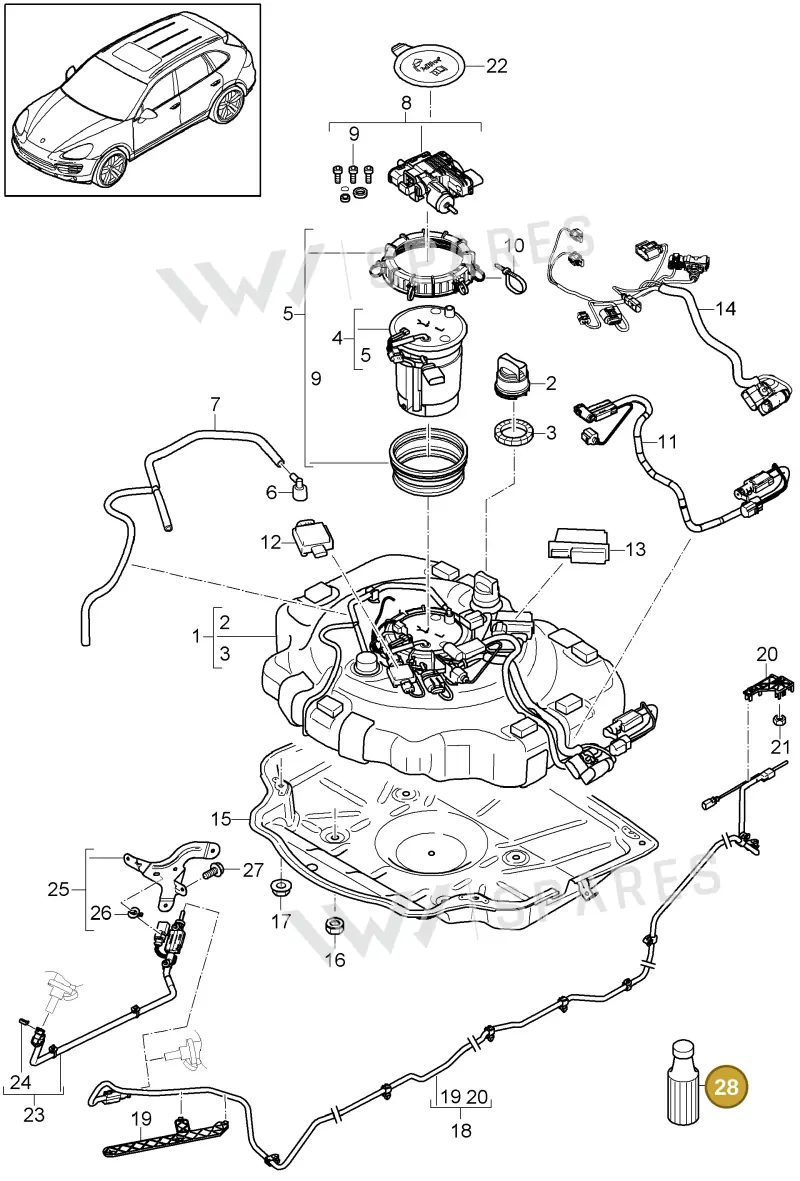 9A705291000 — Porsche Cayenne (2010-2018) diagram p37202028, position 28