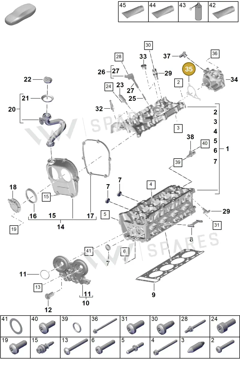 9A7103121 — Porsche Cayenne Coupe (2023-2023) diagram p60103000, position 35