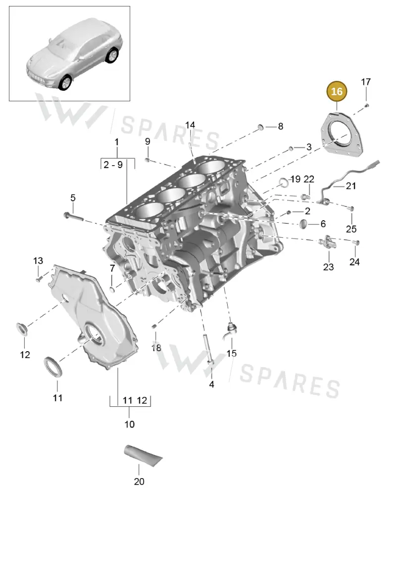 9A7103171 — Porsche Macan (2013-2018) diagram p44101050, position 16