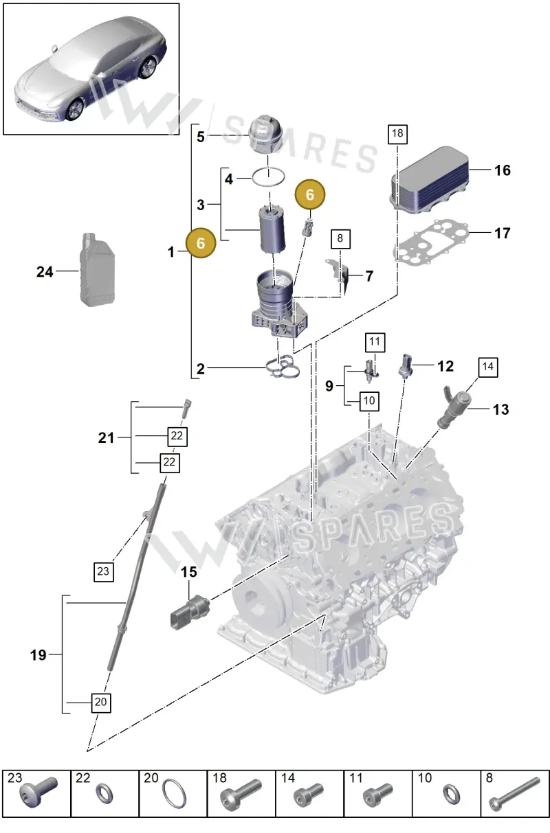 9A710317500 — Porsche Panamera (2016-2020) diagram p49104000, position 6