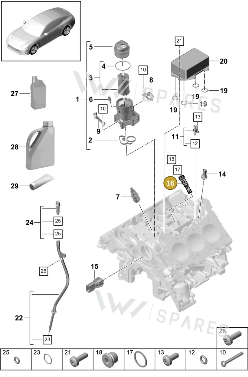 9A710320800 — Porsche Panamera (2016-2020) diagram p49104005, position 16
