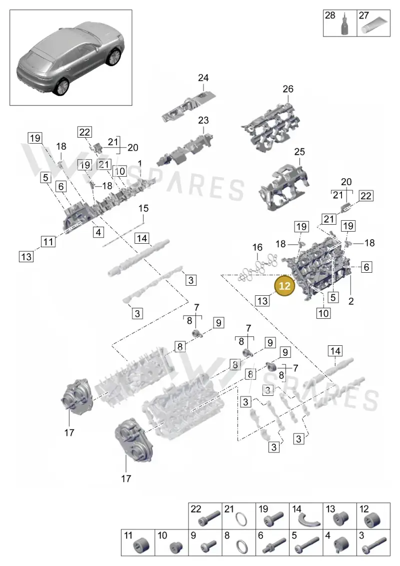 9A710327102 — Porsche Macan (2018-2022) diagram p52000072, position 12