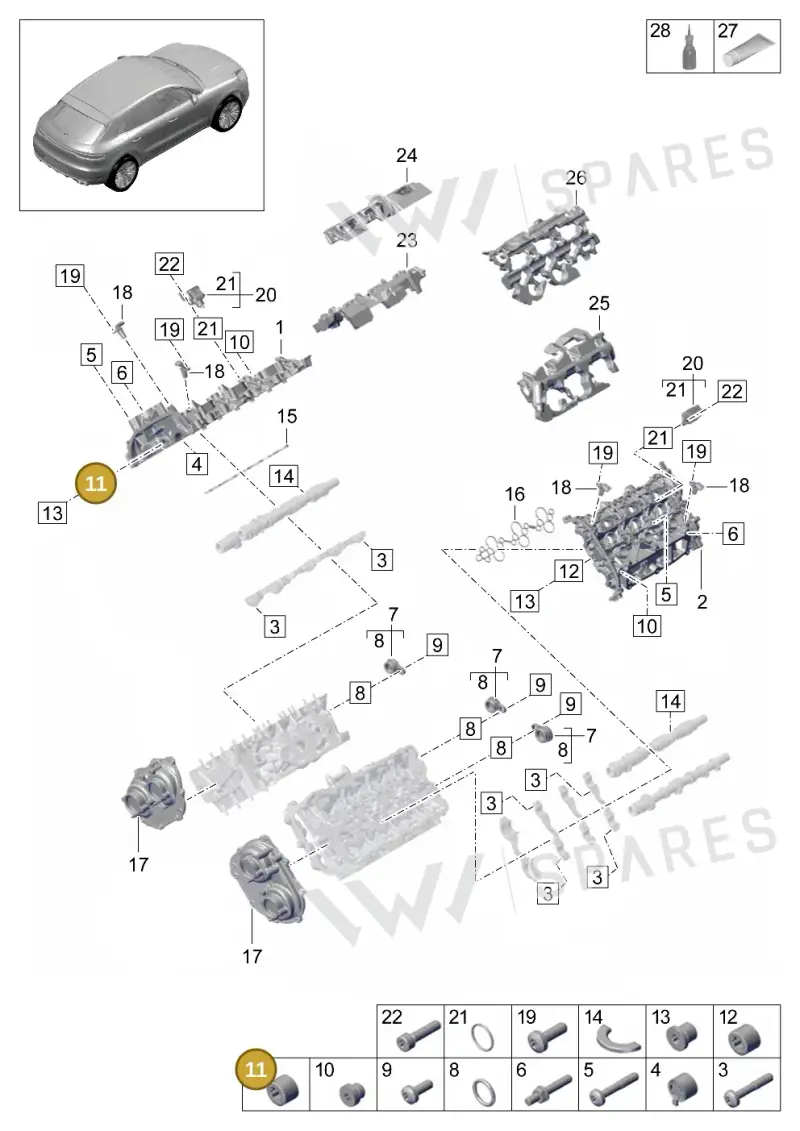 9A710327103 — Porsche Macan (2018-2022) diagram p52000072, position 11