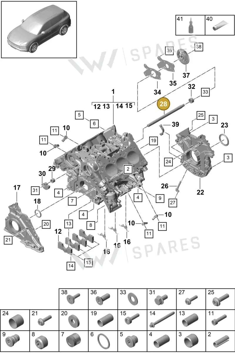 9A710330301 — Porsche Cayenne (2017-2023) diagram p51101055, position 28
