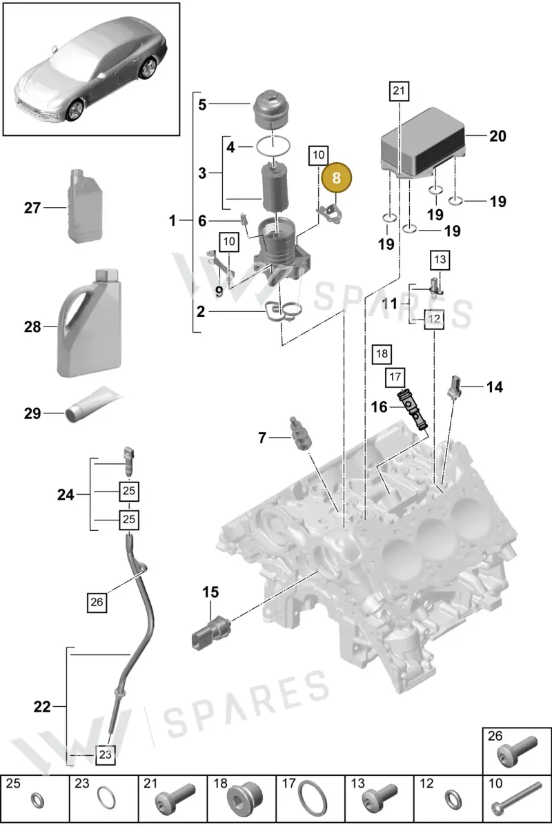 9A710332000 — Porsche Panamera (2016-2020) diagram p49104005, position 8
