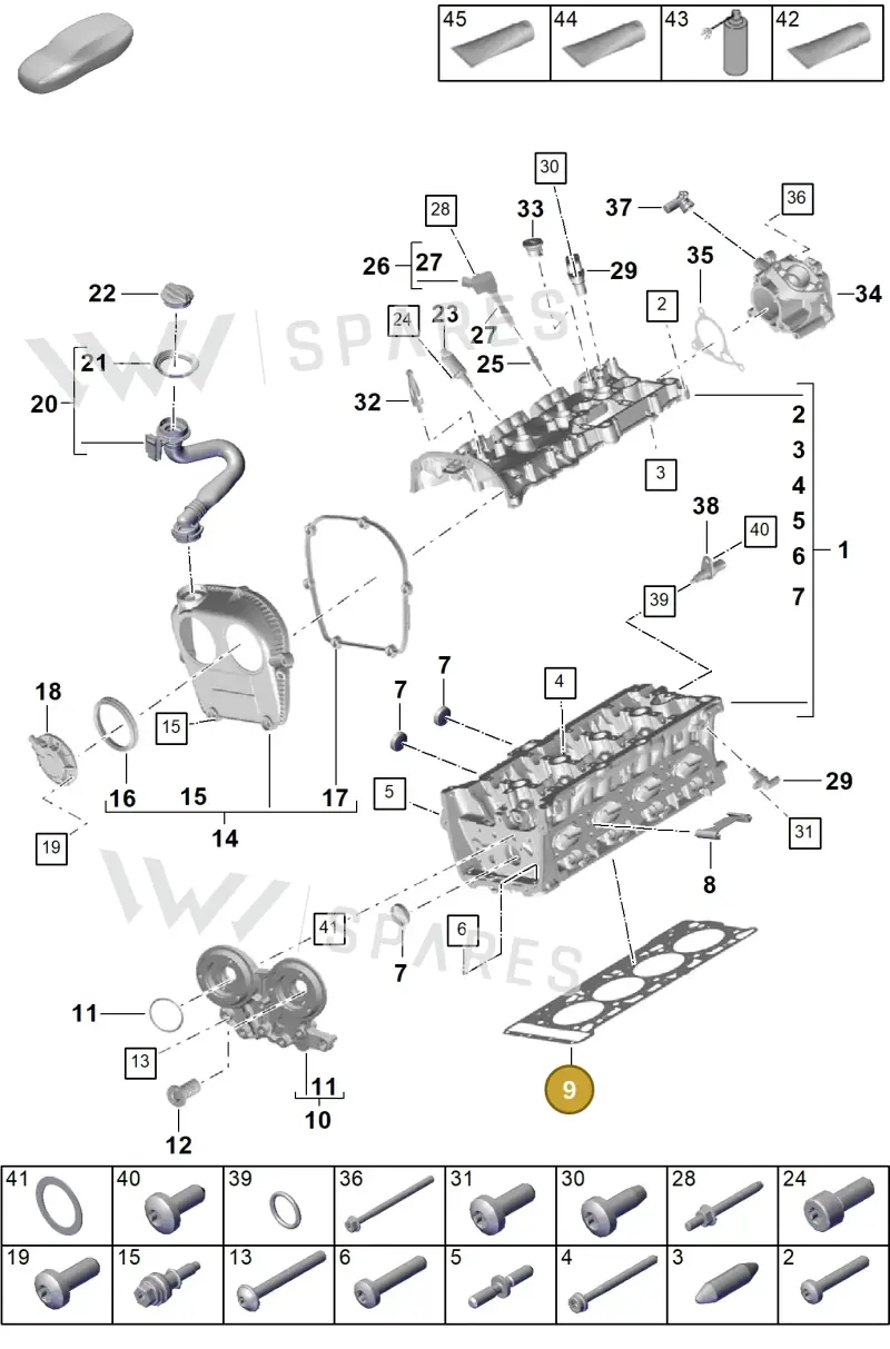 9A7103383 — Porsche Cayenne Coupe (2023-2023) diagram p60103000, position 9