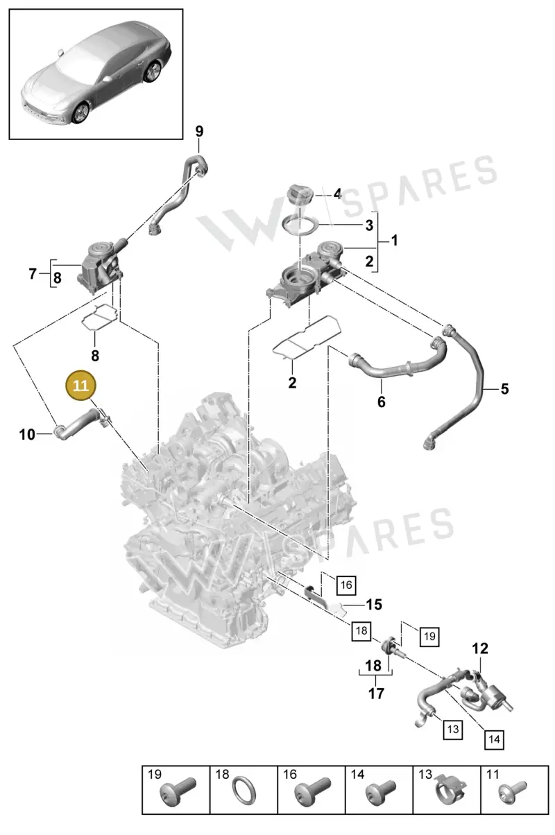 9A710344800 — Porsche Panamera (2016-2020) diagram p49106020, position 11
