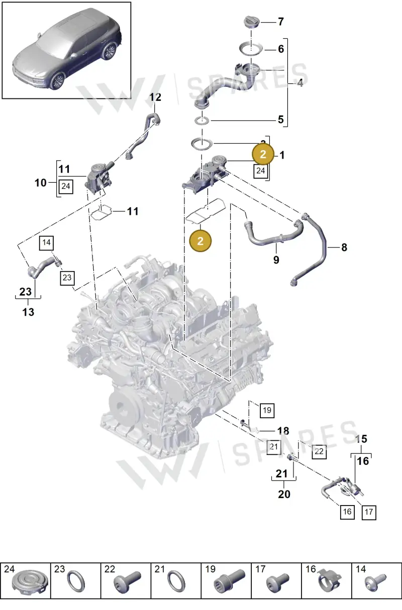 9A710351700 — Porsche Cayenne Diesel V6 (2017-2023) diagram p51106030, position 2
