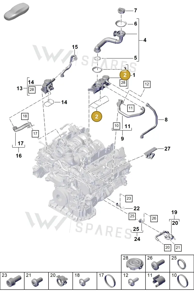 9A710351700 — Porsche Cayenne Hybrid Coupe (2023-) diagram p60107360, position 2