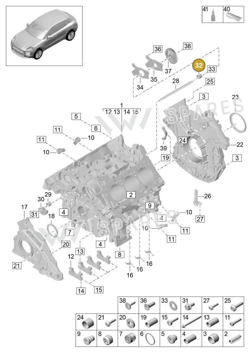 9A710386902 — Porsche Macan (2018-2022) diagram p52000003, position 32