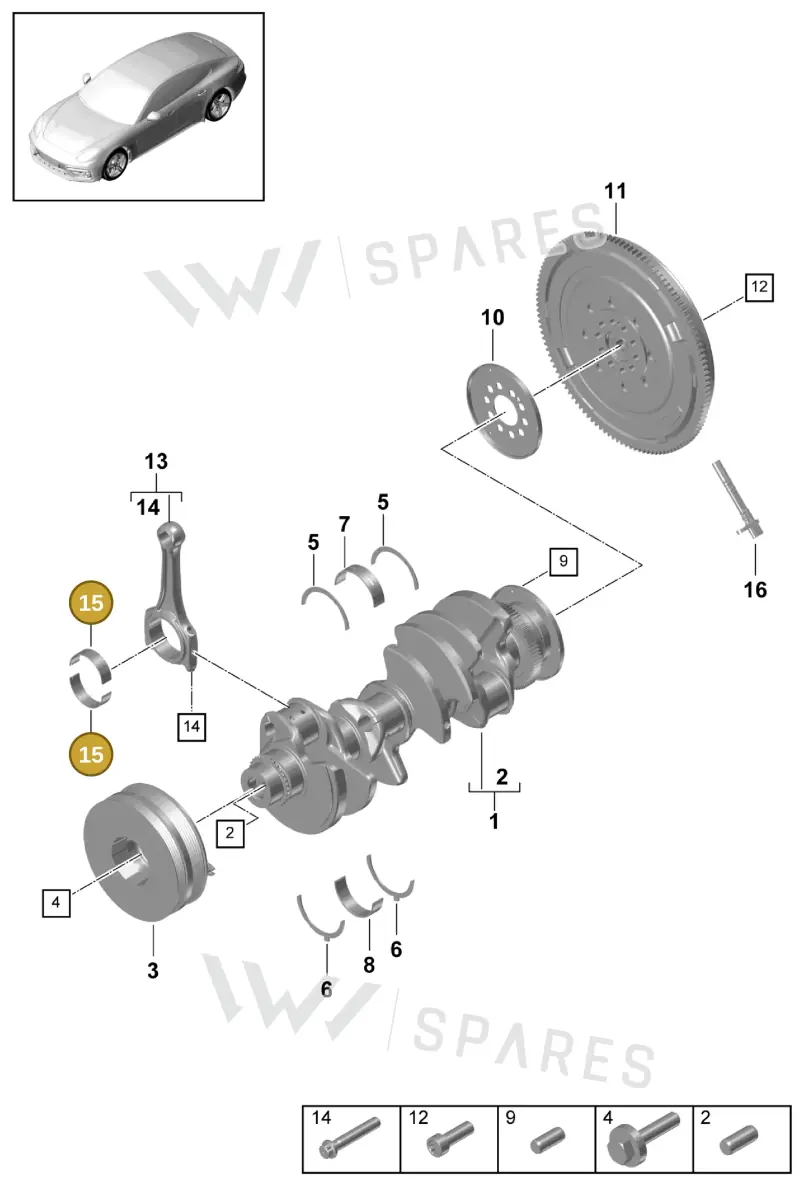 9A710570210 — Porsche Panamera (2016-2020) diagram p49102000, position 15