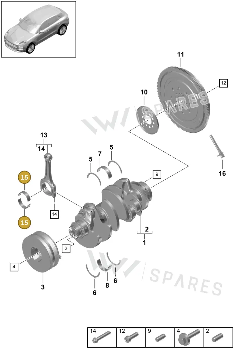9A710570210 — Porsche Macan (2018-2022) diagram p52000004, position 15