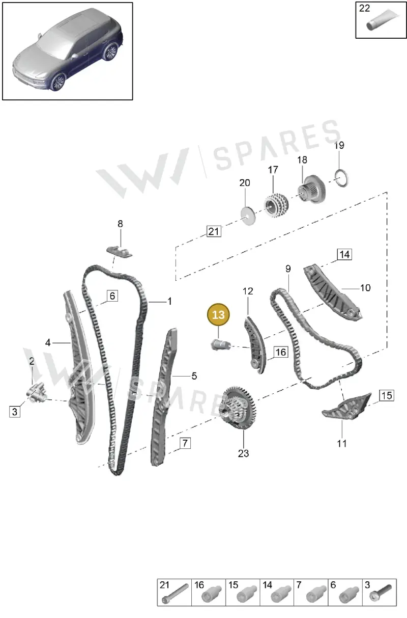 9A7109467 — Porsche Cayenne (2017-2023) diagram p51103085, position 13