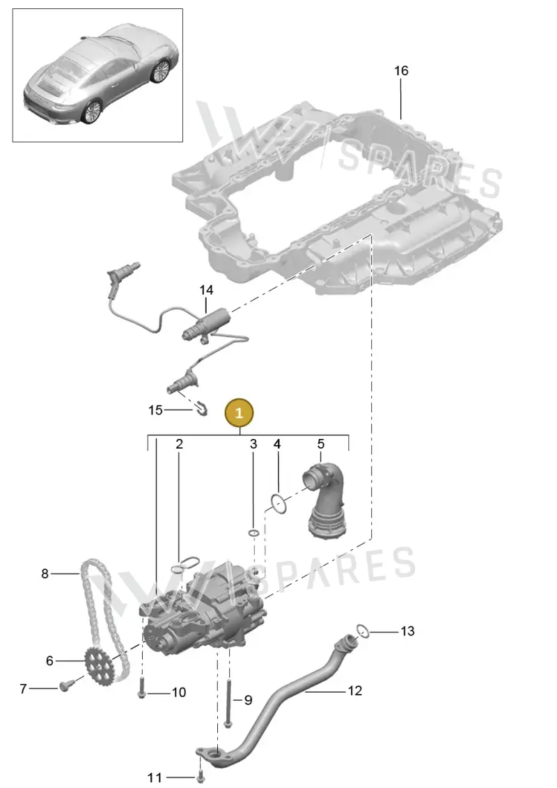 9A711510310 — Porsche 911 (2016-2019) diagram p47104000, position 1