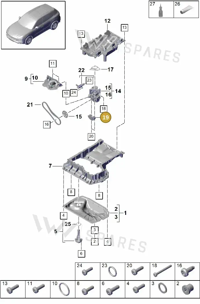 9A711513200 — Porsche Cayenne (2017-2023) diagram p51104025, position 19