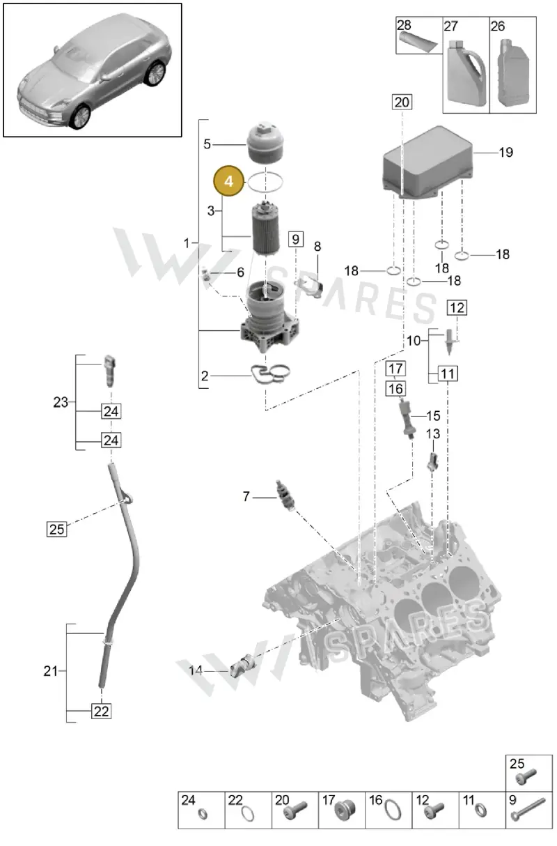 9A711533100 — Porsche Macan (2018-2022) diagram p52104100, position 4