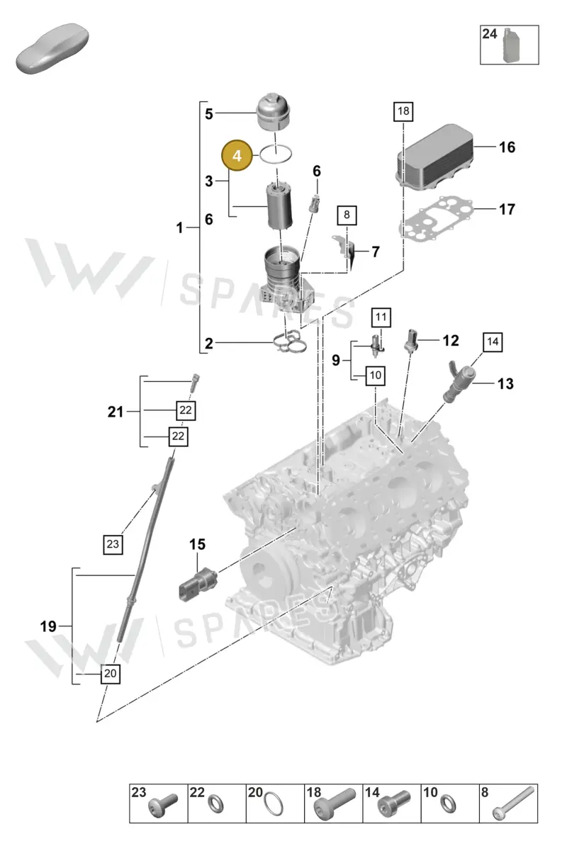 9A711533100 — Porsche Panamera (2020-2023) diagram p58104200, position 4