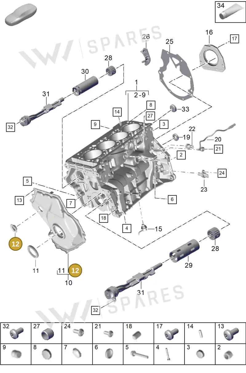 9A7115418 — Porsche Cayenne Coupe (2023-2023) diagram p60101100, position 12
