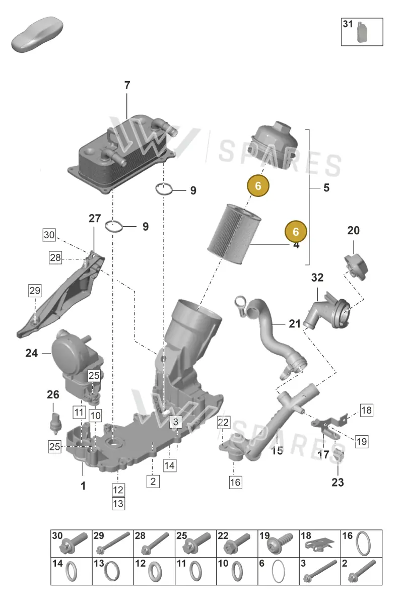 9A711549900 — Porsche 911 (2018-2024) diagram p53104100, position 6