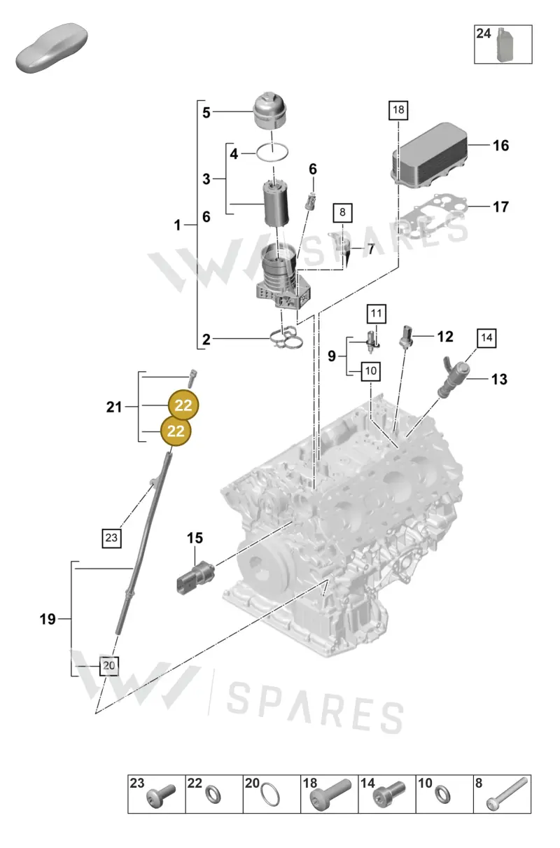 9A711575700 — Porsche Panamera (2020-2023) diagram p58104200, position 22