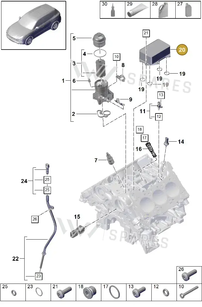 9A711701510 — Porsche Cayenne (2017-2023) diagram p51104005, position 20