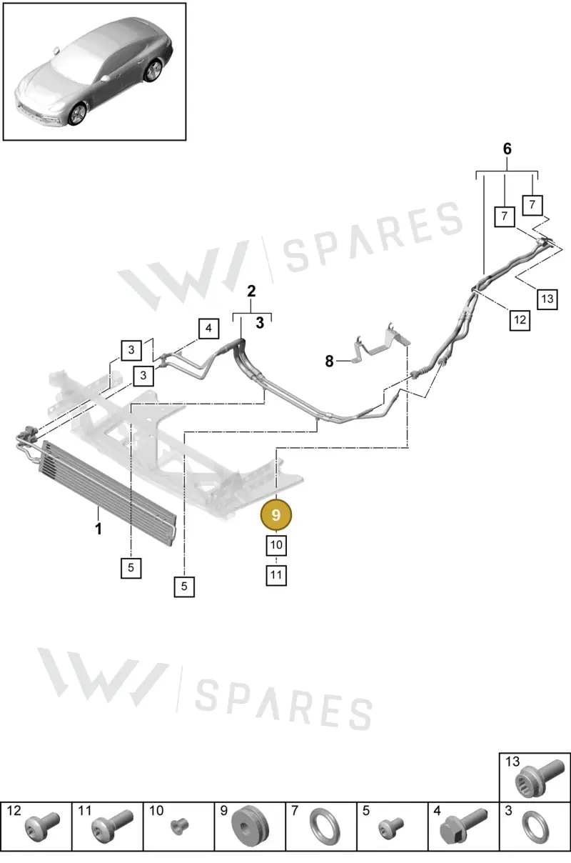 9A711725701 — Porsche Panamera (2016-2020) diagram p49360000, position 9