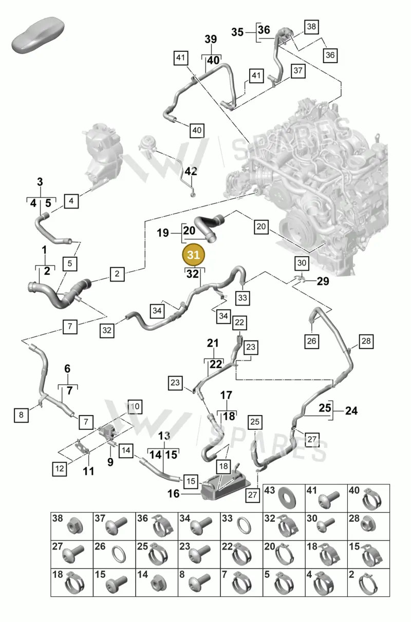 9A7121034A — Porsche Panamera (2020-2023) diagram p58105380, position 31