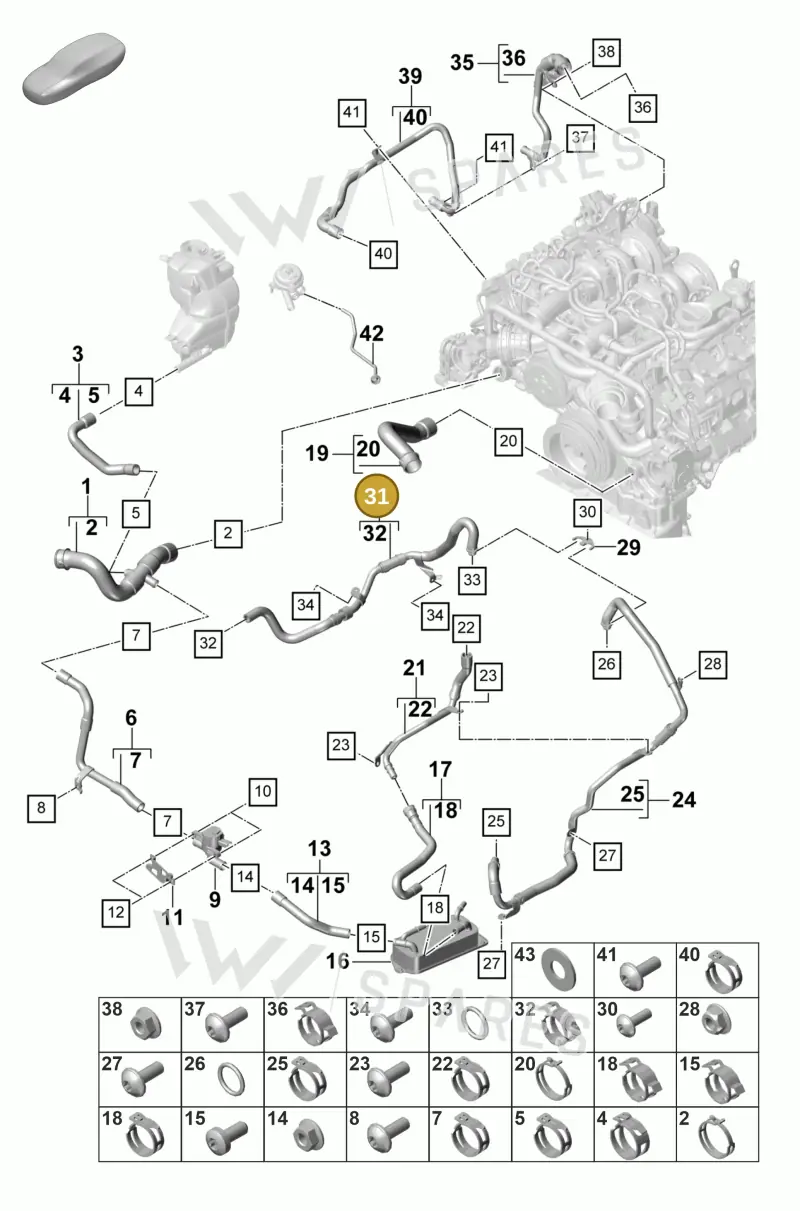 9A7121034B — Porsche Panamera (2020-2023) diagram p58105380, position 31