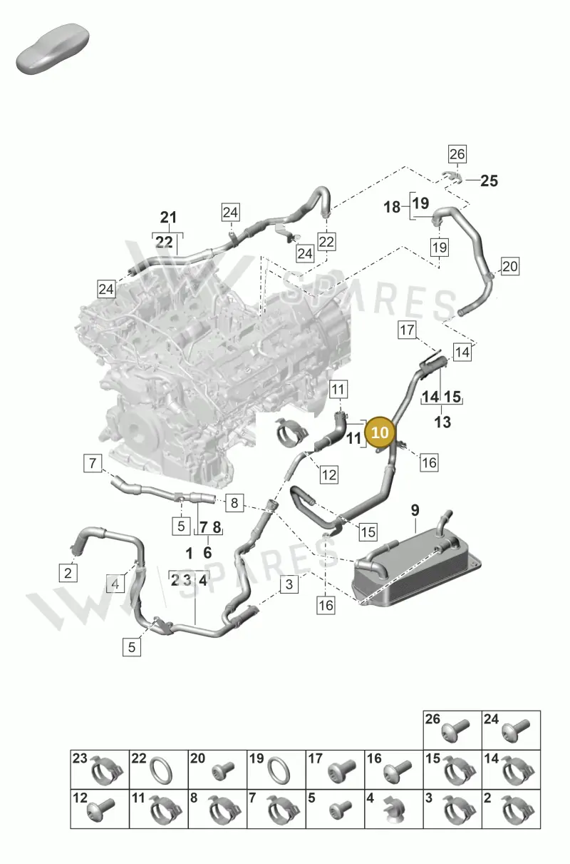 9A712103601 — Porsche Panamera (2020-2023) diagram p58105365, position 10