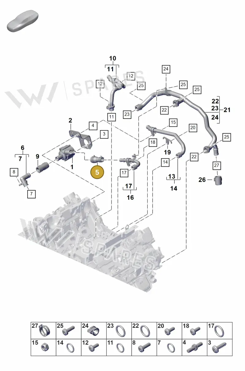9A712105400 — Porsche Panamera 4 Hybrid (2020-2023) diagram p58105100, position 5