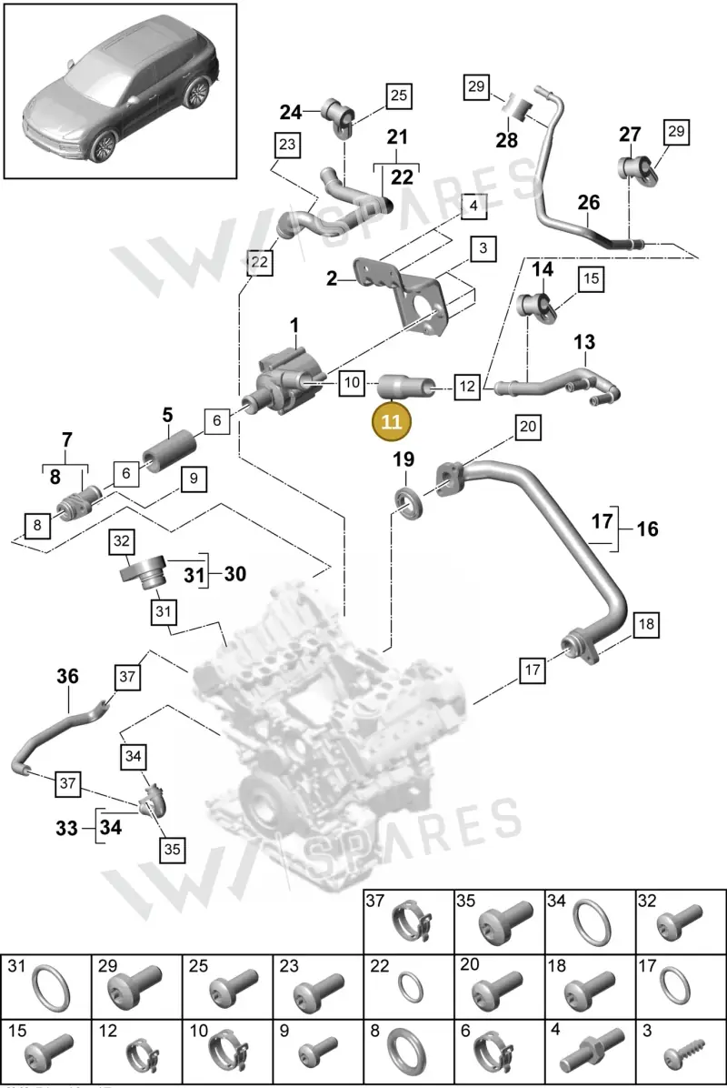 9A712105410 — Porsche Cayenne (2017-2023) diagram p51105030, position 11