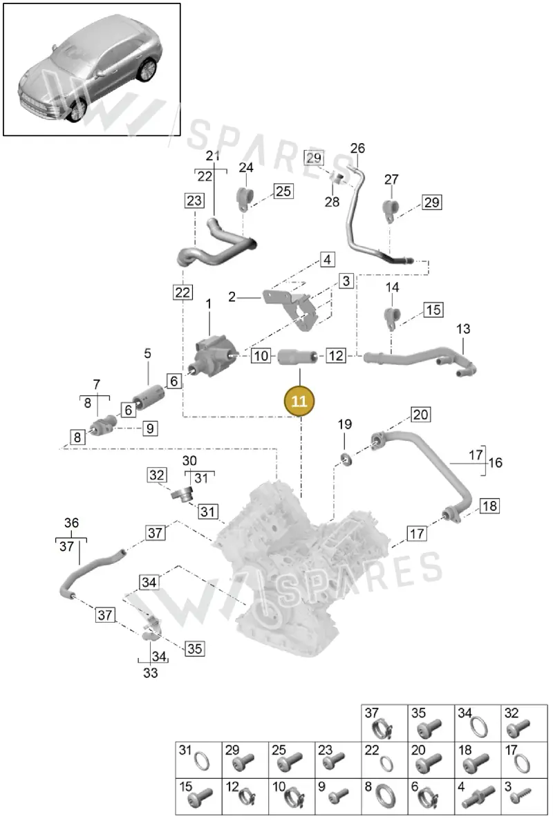 9A712105410 — Porsche Macan (2018-2022) diagram p52000015, position 11