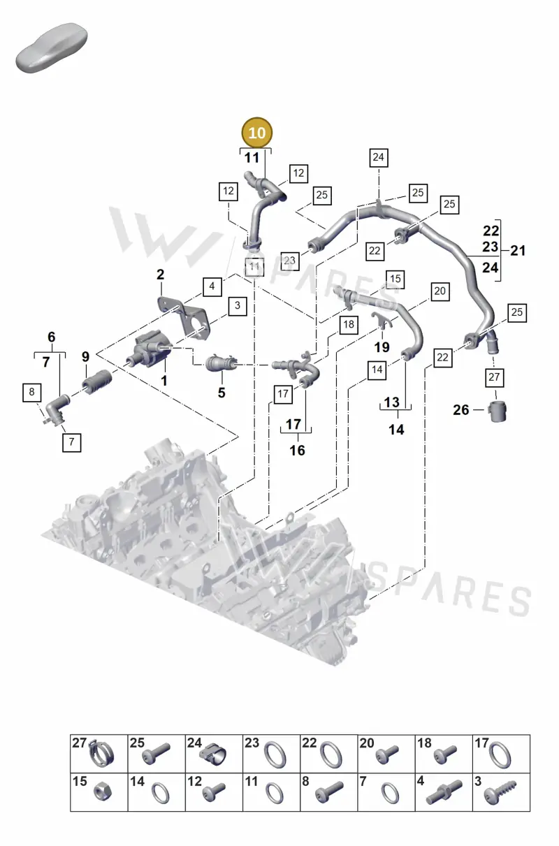 9A712107500 — Porsche Panamera (2020-2023) diagram p58105100, position 10