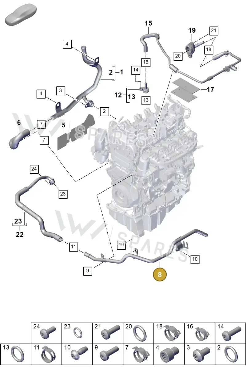 9A7121075 — Porsche Cayenne Coupe (2023-2023) diagram p60105050, position 8