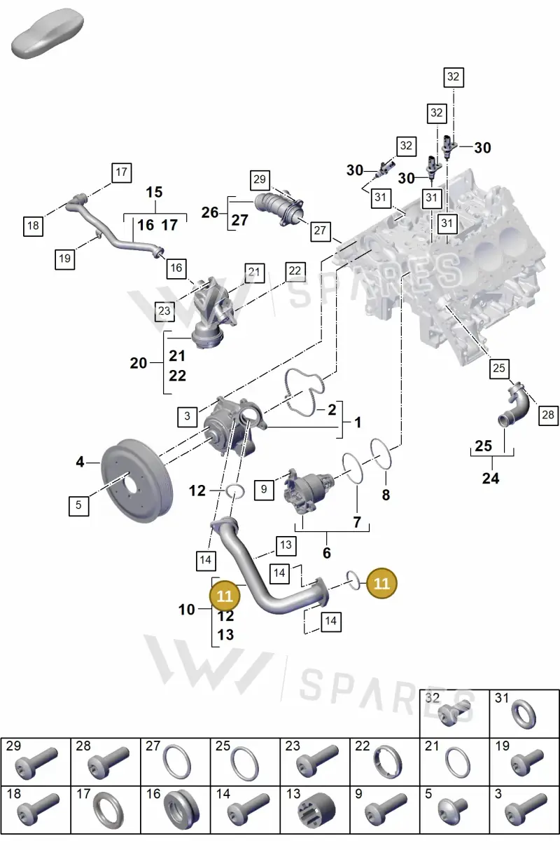 9A712143713 — Porsche Cayenne Coupe (2023-2023) diagram p60105010, position 11