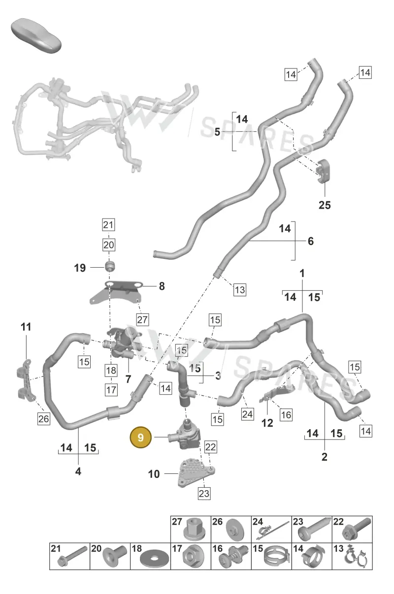 9A712160110 — Porsche Panamera 4 Hybrid (2020-2023) diagram p58813200, position 9