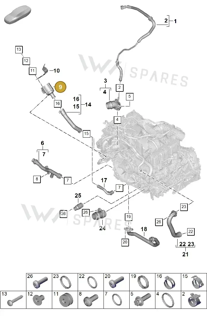 9A712160120 — Porsche 911 (2024-2025) diagram p63105070, position 9